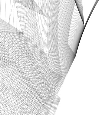 Arkaplanda mimari bina 3d illüstrasyon