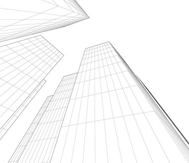 Mimari sanat konseptinde soyut çizgiler, minimum geometrik şekiller. 