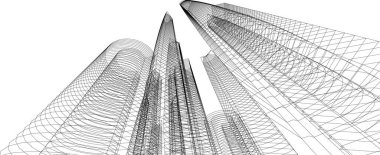 Mimari sanat konseptinde soyut çizgiler, minimum geometrik şekiller.