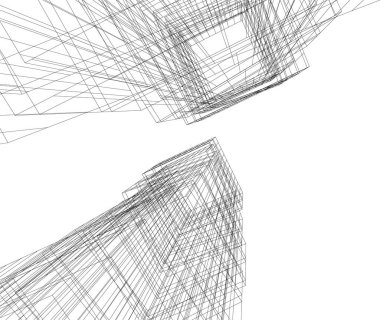 Mimari sanat konseptinde soyut çizgiler, minimum geometrik şekiller. 