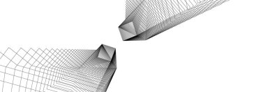 Mimari sanat konseptinde soyut çizgiler, minimum geometrik şekiller.