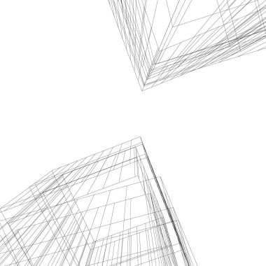 Mimari sanat konseptinde soyut çizgiler, minimum geometrik şekiller. 