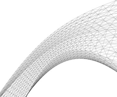 Mimari sanat konseptinde soyut çizgiler, minimum geometrik şekiller. 