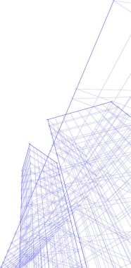 Mimari sanat konseptinde soyut çizgiler, minimum geometrik şekiller.