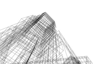 Mimari sanat konseptinde soyut çizgiler, minimum geometrik şekiller. 