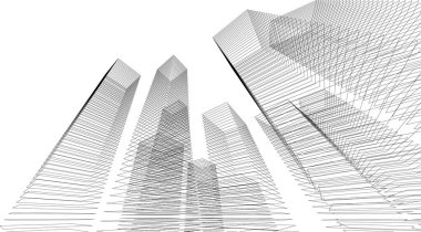 Mimari sanat konseptinde soyut çizgiler, minimum geometrik şekiller. 