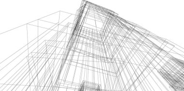 Mimari sanat konseptinde soyut çizgiler, minimum geometrik şekiller. 