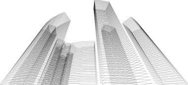 Mimari sanat konseptinde soyut çizgiler, minimum geometrik şekiller. 