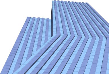 Mimari sanat konseptinde soyut çizgiler, minimum geometrik şekiller.