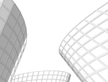 Mimari sanat konseptinde soyut çizgiler, minimum geometrik şekiller. 