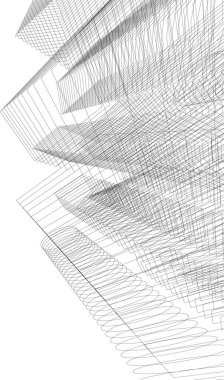 Mimari sanat konseptinde soyut çizgiler, minimum geometrik şekiller. 