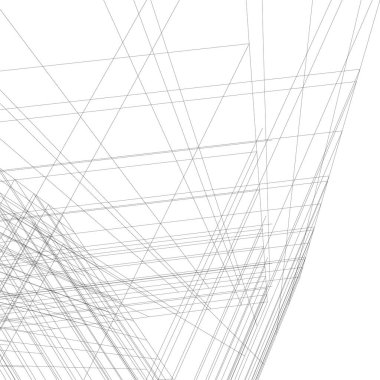 Mimari sanat konseptinde soyut çizgiler, minimum geometrik şekiller. 