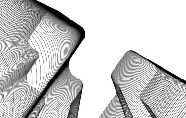 Mimari sanat konseptinde soyut çizgiler, minimum geometrik şekiller.