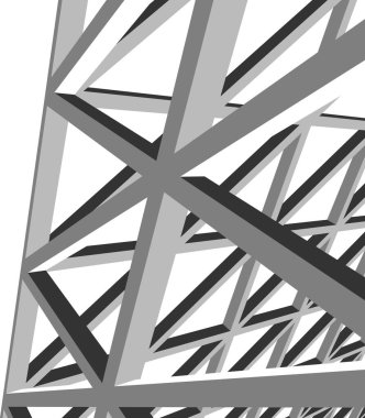 Mimari sanat konseptinde soyut çizgiler, minimum geometrik şekiller. 