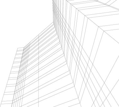 Mimari sanat konseptinde soyut çizgiler, minimum geometrik şekiller. 