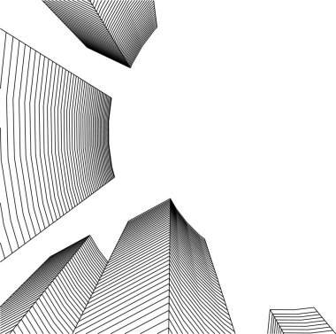 Mimari sanat konseptinde soyut çizgiler, minimum geometrik şekiller. 