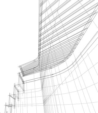 Mimari sanat konseptinde soyut çizgiler, minimum geometrik şekiller. 