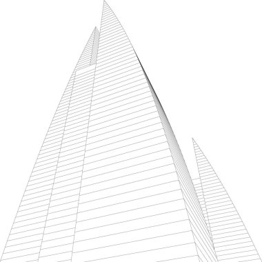 Mimari sanat konseptinde soyut çizgiler, minimum geometrik şekiller. 