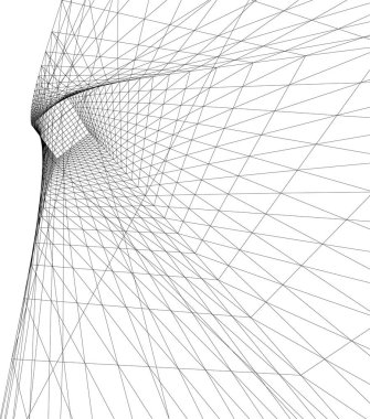 Mimari sanat konseptinde soyut çizgiler, minimum geometrik şekiller. 