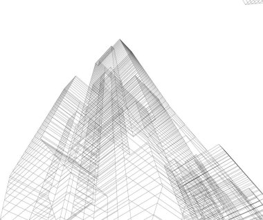 Mimari sanat konseptinde soyut çizgiler, minimum geometrik şekiller. 