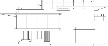 Mimari sanat konseptinde soyut çizgiler, minimum geometrik şekiller. 