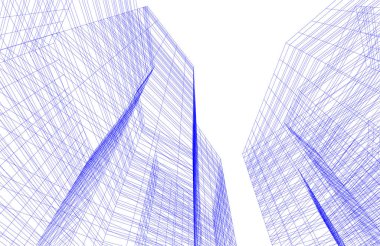 Mimari sanat konseptinde soyut çizgiler, minimum geometrik şekiller.