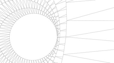 Mimari sanat konseptinde soyut çizgiler, minimum geometrik şekiller. 