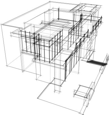 Mimari sanat konseptinde soyut çizgiler, minimum geometrik şekiller. 