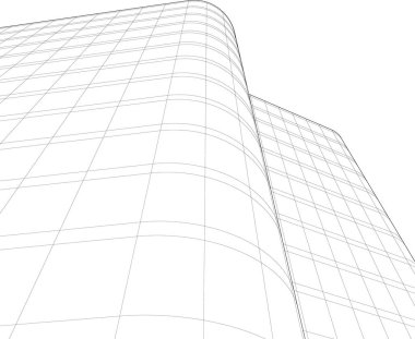 Mimari sanat konseptinde soyut çizgiler, minimum geometrik şekiller. 