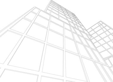 Mimari sanat konseptinde soyut çizgiler, minimum geometrik şekiller. 