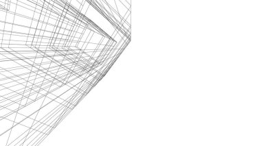 Mimari sanat konseptinde soyut çizgiler, minimum geometrik şekiller. 