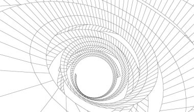 Mimari sanat konseptinde soyut çizgiler, minimum geometrik şekiller. 
