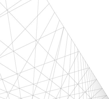 Mimari sanat konseptinde soyut çizgiler, minimum geometrik şekiller. 