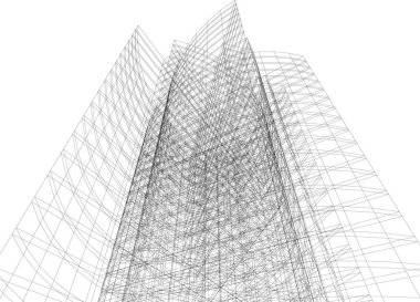 Mimari sanat konseptinde soyut çizgiler, minimum geometrik şekiller.