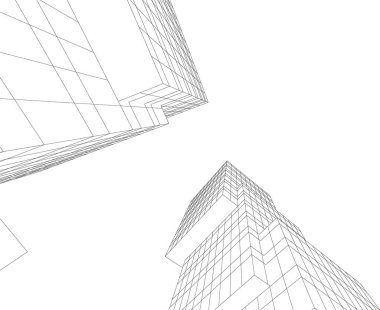 Mimari sanat konseptinde soyut çizgiler, minimum geometrik şekiller. 