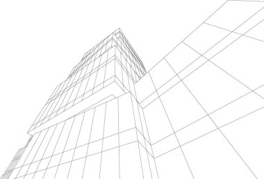 Mimari sanat konseptinde soyut çizgiler, minimum geometrik şekiller. 