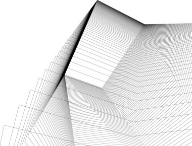 Mimari sanat konseptinde soyut çizgiler, minimum geometrik şekiller. 