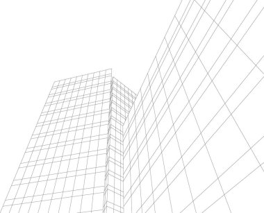 Mimari sanat konseptinde soyut çizgiler, minimum geometrik şekiller. 