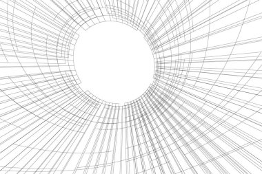 Mimari sanat konseptinde soyut çizgiler, minimum geometrik şekiller.