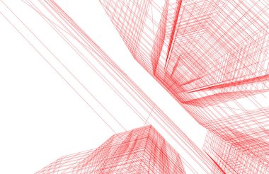 Mimari sanat konseptinde soyut çizgiler, minimum geometrik şekiller.