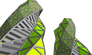 Mimari sanat konseptinde soyut çizgiler, minimum geometrik şekiller.