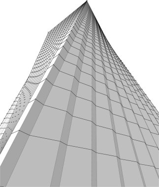 Mimari sanat konseptinde soyut çizgiler, minimum geometrik şekiller. 