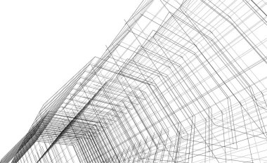 Mimari sanat konseptinde soyut çizgiler, minimum geometrik şekiller.