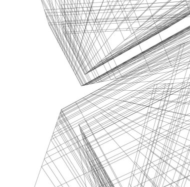 Mimari sanat konseptinde soyut çizgiler, minimum geometrik şekiller.