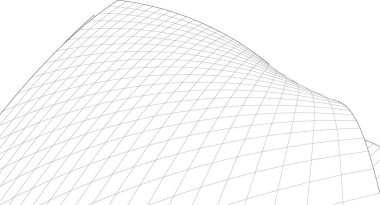 Mimari sanat konseptinde soyut çizgiler, minimum geometrik şekiller. 