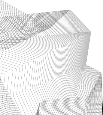 Mimari sanat konseptinde soyut çizgiler, minimum geometrik şekiller. 