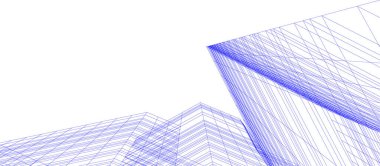 Mimari sanat konseptinde soyut çizgiler, minimum geometrik şekiller. 