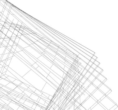 Mimari sanat konseptinde soyut çizgiler, minimum geometrik şekiller. 