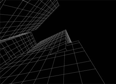 Mimari sanat konseptinde soyut çizgiler, minimum geometrik şekiller.