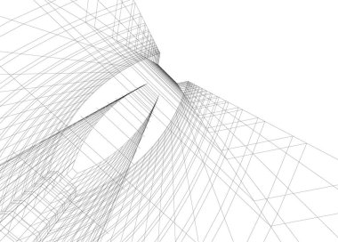 Mimari sanat konseptinde soyut çizgiler, minimum geometrik şekiller. 